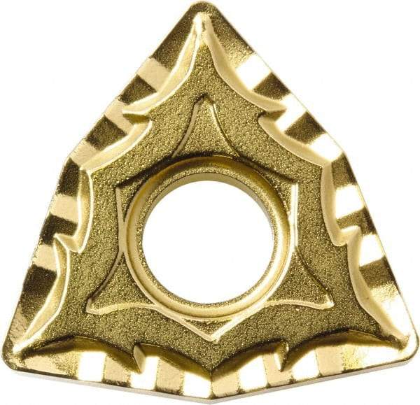 Kyocera - WNMG433 CQ Grade CA525 Carbide Turning Insert - TiCN/Al2O3/TiN Finish, 80° Trigon, 1/2" Inscr Circle, 3/16" Thick, 3/64" Corner Radius - Eagle Tool & Supply