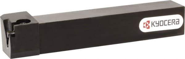 Kyocera - KGBAS, External, Left Hand, 5.5mm Max Depth of Cut, 0.013 to 0.189" Groove Width, Indexable Grooving Tool Holder - GBA43R/L.. Insert Compatibility, 20mm Shank Height, 20mm Shank Width, 125mm OAL - Eagle Tool & Supply