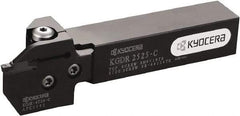 Kyocera - KGD, External, Left Hand, 19.9898mm Max Depth of Cut, 3 to 4mm Groove Width, Indexable Grooving Tool Holder - Multiple Insert Compatibility, 1" Shank Height, 1" Shank Width, 5.9" OAL - Eagle Tool & Supply