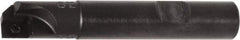 Kyocera - 0° Lead Angle, 3/8" Max Cut Diam, 0.374" Max Depth of Cut, Indexable Chamfer & Angle End Mill - 1 Insert, NDCT831FR, NDMM831ER-SP Insert Style, 3.08" OAL, Straight Shank - Eagle Tool & Supply