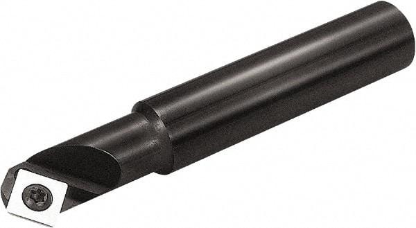 Kyocera - 60° Lead Angle, 19mm Max Cut Diam, 8mm Min Cut Diam, 10mm Max Depth of Cut, Indexable Chamfer and Angle End Mill - 1 Insert, SEKW 421, SEKW 422, SEMT 421 Insert Style, 110mm Overall Length, Straight Shank - Eagle Tool & Supply