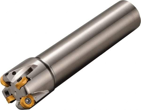 Kyocera - 50mm Cutting Diam, 42mm Shank Diam, 6mm Max Depth of Cut, Straight Shank Indexable Copy End Mill - 5 Inserts, ROMU 12... Insert, MRW Toolholder - Eagle Tool & Supply