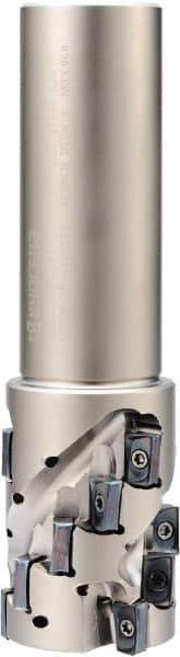 Kyocera - 20 Inserts, 100mm Cut Diam, 40mm Arbor Diam, 53mm Max Depth of Cut, Indexable Square-Shoulder Face Mill - 74mm High, LOMU 1505..ER-GH, LOMU 1505..ER-GM & LOMU 1505..ER-SM Insert Compatibility, Series M-Four - Eagle Tool & Supply