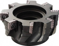 Kyocera - 10 Inserts, 200mm Cut Diam, 1-7/8" Arbor Diam, 16.5mm Max Depth of Cut, Indexable Square-Shoulder Face Mill - 90° Lead Angle, 60mm High, SPMT1806 Insert Compatibility - Eagle Tool & Supply