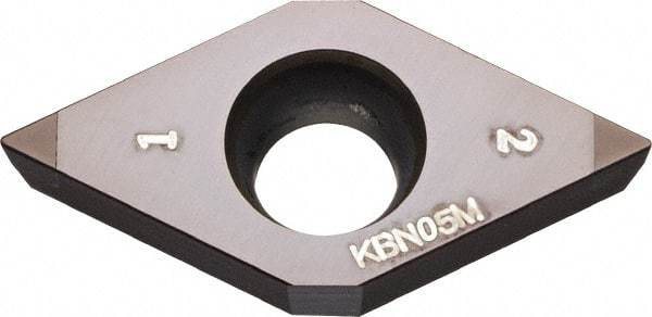 Kyocera - DCMW32.50.5 Grade KBN05M CBN Turning Insert - Megacoat Finish, 55° Diamond, 3/8" Inscr Circle, 5/32" Thick, 0.008" Corner Radius - Eagle Tool & Supply