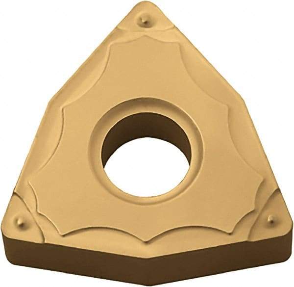 Kyocera - WNMG332 GP Grade PV720 Cermet Turning Insert - TiCN (Megacoat Nano) Finish, 80° Trigon, 3/8" Inscr Circle, 3/16" Thick, 1/32" Corner Radius - Eagle Tool & Supply