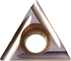 Kyocera - TPET220.2 USF Grade PR930 Carbide Turning Insert - TiCN Finish, 60° Triangle, 1/4" Inscr Circle, 1/8" Thick, 0.004" Corner Radius - Eagle Tool & Supply