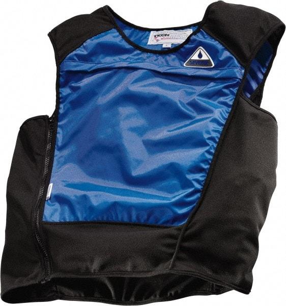 Techniche - Size L, Black & Blue Cooling Vest - Pullover, Nylon, HyperKewl - Eagle Tool & Supply