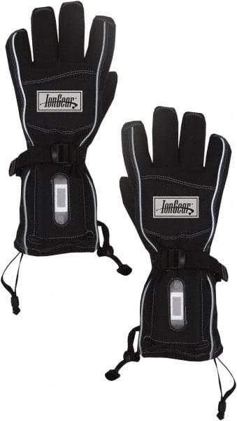 Techniche - Size L/XL Work Gloves - For General Purpose, Palm & Fingers Coated, Gauntlet Cuff, Full Fingered, Black, Paired - Eagle Tool & Supply