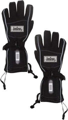 Techniche - Size L/XL Work Gloves - For General Purpose, Palm & Fingers Coated, Gauntlet Cuff, Full Fingered, Black, Paired - Eagle Tool & Supply