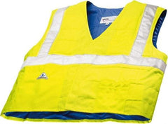 Techniche - Size L/XL, High Visibility Lime Cooling Vest - Hook & Loop Front, Polyester, HyperKewl - Eagle Tool & Supply