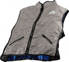 Techniche - Size M, Silver Cooling Vest - Zipper Front, Nylon, HyperKewl - Eagle Tool & Supply