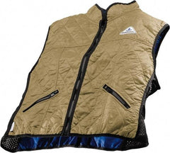 Techniche - Size XL, Khaki Cooling Vest - Zipper Front, Nylon, HyperKewl - Eagle Tool & Supply