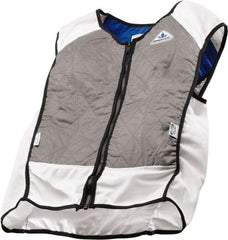 Techniche - Size 2XL, Silver Cooling Vest - Zipper Front, Nylon, HyperKewl, Poly-Cotton - Eagle Tool & Supply