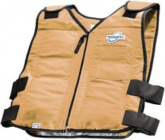 Techniche - Size L/XL, Khaki Cooling Vest - Zipper Front, Cotton - Eagle Tool & Supply