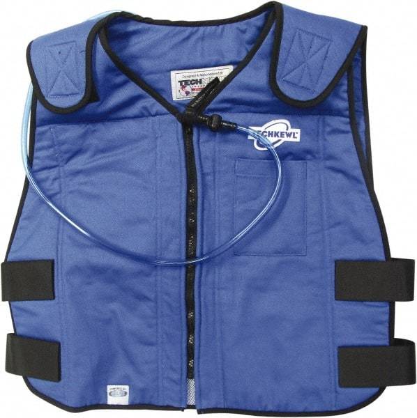 Techniche - Size 2XL, Blue Cooling Vest - Zipper Front, Cotton - Eagle Tool & Supply