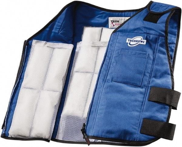 Techniche - Size 2XL, Blue Cooling Vest - Zipper Front, Nomex - Eagle Tool & Supply