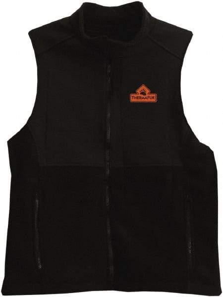 Techniche - Size L Heated, Wind Resistant & Water Resistant Vest - Black, Softshell Barrier Fleece, Zipper Closure - Eagle Tool & Supply
