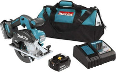 Makita - 18 Volt, 5-7/8" Blade, Cordless Circular Saw - 3,900 RPM, 2 Lithium-Ion Batteries Included - Eagle Tool & Supply
