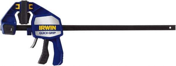 Irwin - 18" Capacity, 3-5/8" Throat Depth Carbon Steel Bar Clamp - 600 Lb Clamping Pressure, 682.63mm Max Spread - Eagle Tool & Supply