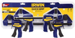 Irwin - 12" Capacity, 2-7/16" Throat Depth Carbon Steel Bar Clamp - 140 Lb Clamping Pressure - Eagle Tool & Supply