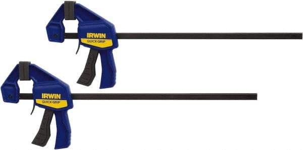 Irwin - 12" Capacity, 2-7/16" Throat Depth Carbon Steel Bar Clamp - 140 Lb Clamping Pressure - Eagle Tool & Supply