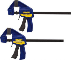 Irwin - 6" Capacity, 2-7/16" Throat Depth Carbon Steel Bar Clamp - 140 Lb Clamping Pressure, 13" OAL - Eagle Tool & Supply