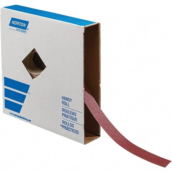 Norton - 1-1/2" x 50 Yd 240 Grit Aluminum Oxide Shop Roll - J Weighted Backing - Eagle Tool & Supply
