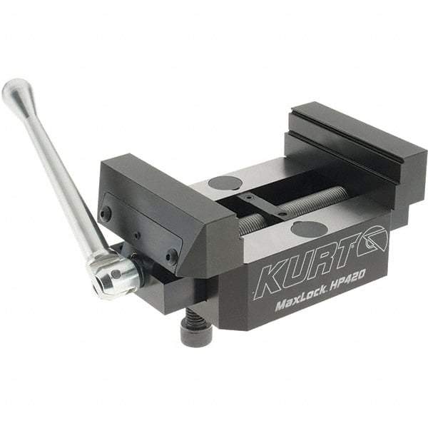 Kurt - 4" Jaw Width, 2.922" High x 5" Long x 4" Wide Vise - For Use with 5 Axis Workholding Systems - Eagle Tool & Supply