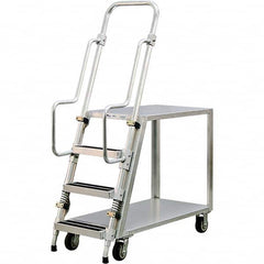 New Age Industrial - 69-1/2" High 800 Lb Capacity 3 Step Stock-Picking Ladder - Eagle Tool & Supply