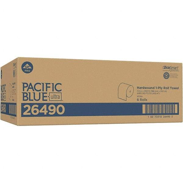 Georgia Pacific - Hard Roll of 1 Ply White Paper Towels - 7-7/8" Wide, 1,150' Roll Length - Eagle Tool & Supply