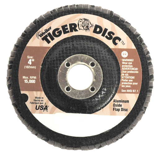 ‎7″ Tiger Disc Abrasive Flap Disc, Angled, Phenolic Backing, 40AO, 5/8″-11 UNC Nut - Eagle Tool & Supply