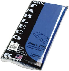 Tablemate Products - Table Set Rectangular Table Cover, Heavyweight Plastic, 54 x 108, Blue, 6/Pack - Eagle Tool & Supply