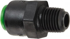 Parker - 1/4" Kynar Check Valve - Inline, Push-to-Connect x MNPT, 300 WOG - Eagle Tool & Supply