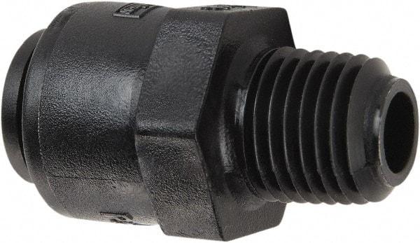 Parker - 1/4" Kynar Check Valve - Inline, Push-to-Connect x MNPT, 300 WOG - Eagle Tool & Supply