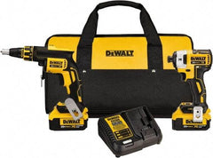 DeWALT - 20 Volt Cordless Tool Combination Kit - Includes Brushless Drywall Screwgun & 1/4" Brushless 3-Speed Impact Driver, Lithium-Ion Battery Included - Eagle Tool & Supply