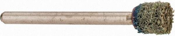 Rex Cut Product - 1/4" Head Diam x 1/4" Thickness, W160, Cylinder End, Aluminum Oxide Mounted Point - White, Medium Grade, 80 Grit, 75,330 RPM - Eagle Tool & Supply