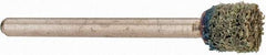 Rex Cut Product - 1/4" Head Diam x 1/4" Thickness, W160, Cylinder End, Aluminum Oxide Mounted Point - White, Medium Grade, 80 Grit, 75,330 RPM - Eagle Tool & Supply