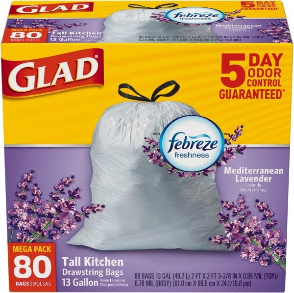 Glad - Pack of (3) 80-Count 13 Gal 0.95 mil Household/Office Trash Bags - Eagle Tool & Supply