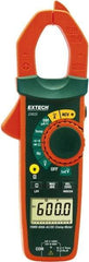 Extech - EX655, CAT III, Digital True RMS Auto Ranging Clamp Meter with 1.18" Clamp On Jaws - 750 VAC, 1000 VDC, 600 AC/DC Amps, Measures Voltage, Capacitance, Current, Frequency, Resistance, Temperature - Eagle Tool & Supply