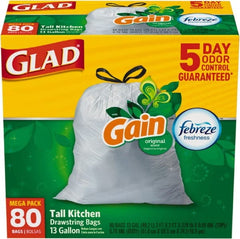 Glad - Pack of (3) 80-Count 13 Gal 0.95 mil Household/Office Trash Bags - Eagle Tool & Supply