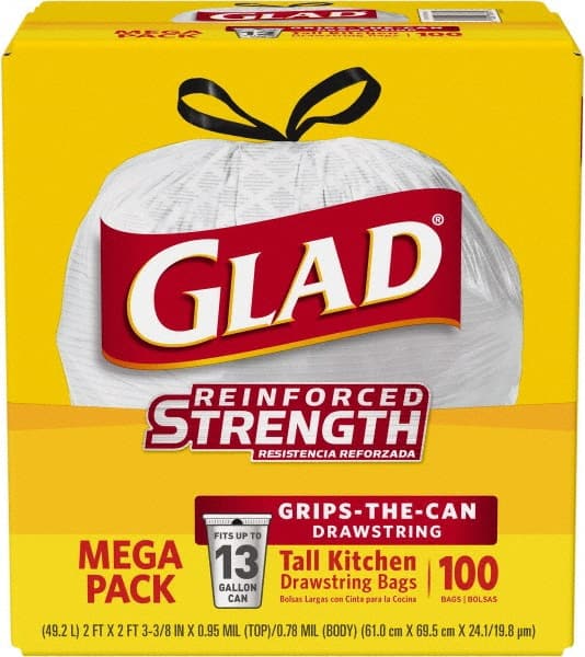 Glad - Pack of (4) 100-Count 13 Gal 0.95 mil Household/Office Trash Bags - Eagle Tool & Supply