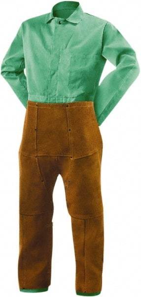Steiner - Size Universal Leather Welding Chaps - No Pockets, Brown, Nonhazardous Protection - Eagle Tool & Supply