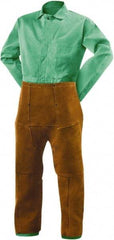 Steiner - Size Universal Leather Welding Chaps - No Pockets, Brown, Nonhazardous Protection - Eagle Tool & Supply