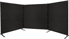 Steiner - 4' Wide x 6' High, Vinyl Laminated Polyester Portable Welding Screen - Black - Eagle Tool & Supply