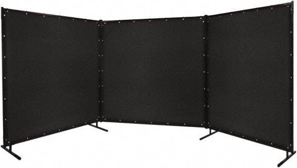 Steiner - 6' Wide x 6' High, Vinyl Laminated Polyester Portable Welding Screen - Black - Eagle Tool & Supply