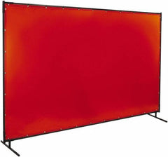 Steiner - 6' Wide x 10' High, 40mm Thickness, Transparent Vinyl Portable Welding Screen - Orange - Eagle Tool & Supply