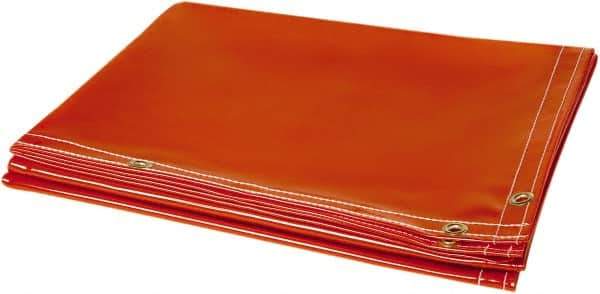 Steiner - 10' High x 6' Wide x 40mm Thick Transparent Vinyl Welding Curtain - Orange, Grommet - Eagle Tool & Supply