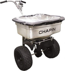 Chapin - 100 Lb Stainless Steel Walk Behind Broadcast Landscape Spreader - 14" Pneumatic Wheels - Eagle Tool & Supply