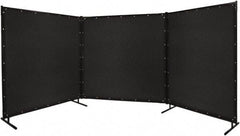 Steiner - 6' Wide x 8' High, Vinyl Laminated Polyester Portable Welding Screen - Black - Eagle Tool & Supply
